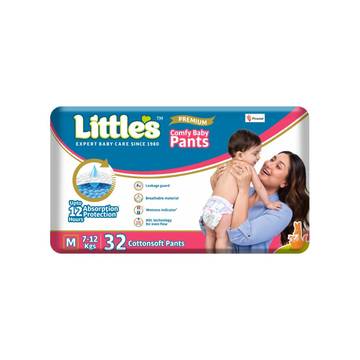 Little's Premium Baby Diaper Pants, M, 7-12 kg